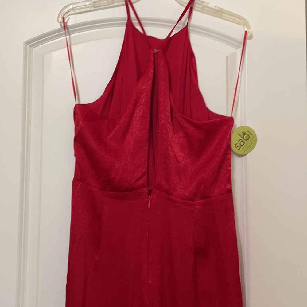 NWT High-Neck & Open-Back Red Jumpsuit - Picture 3 of 5